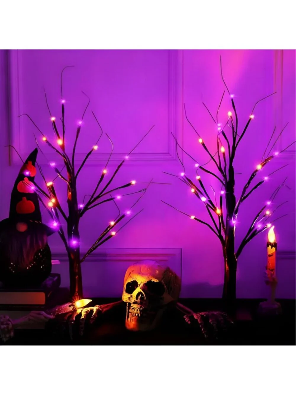 Halloween Decorations 2 Pack 24 Inch Color-Changing Halloween Tree